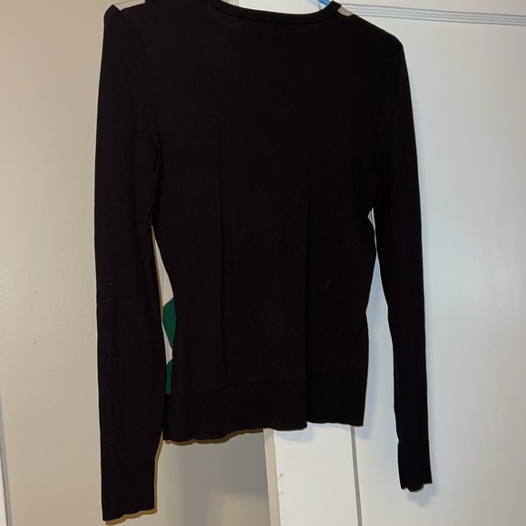 INC Argyle Sweater. Size Medium. Womens. Dark green, brown, cream. - Picture 4 of 4